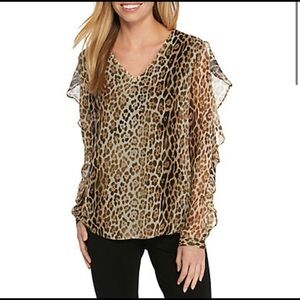 NWT Leopard Blouse